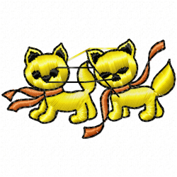 Cats Embroidery Design 3 Cats Embroidery Design 3